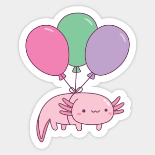 Cute Axolotl and Balloons Sticker